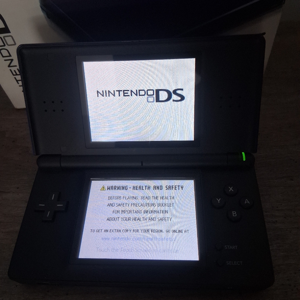 NINTENDO DS LITE SYSTEM COBALT BLUE BLACK CONSOLE ORIGINAL BOX - Picture 4 of 4